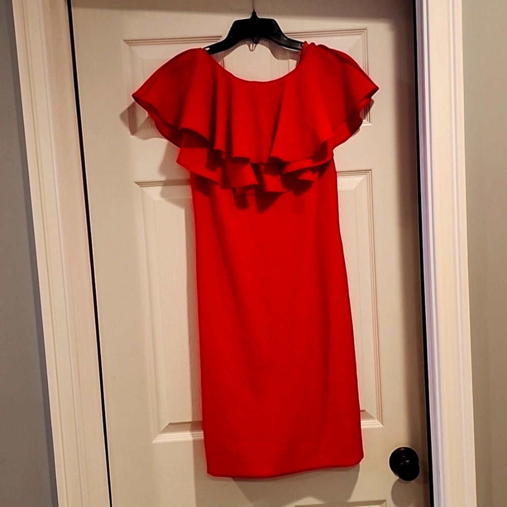 Red Tahari dress